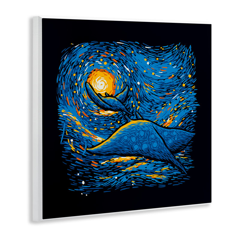 Plaque murale impressionniste avec raies manta, design par Tobe Fonseca