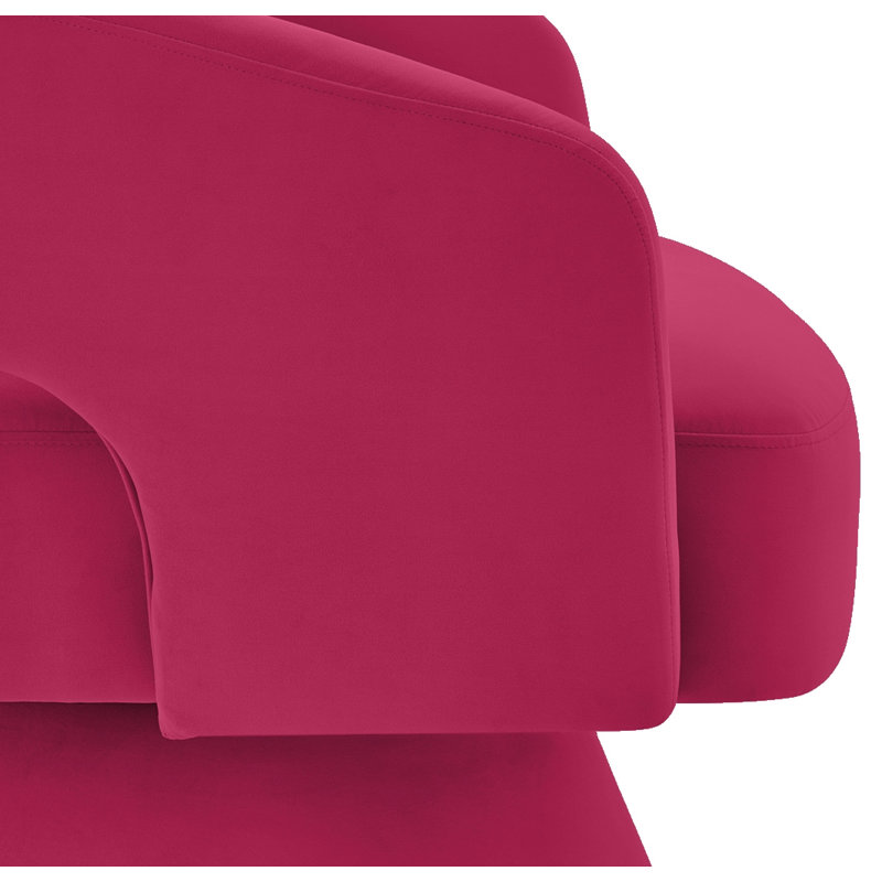 Fauteuil demi-tonneau pivotant Chrisanna, Velours rose