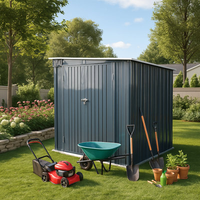 8×6 Ft. Galvanized Steel Outdoor Storage Shed 