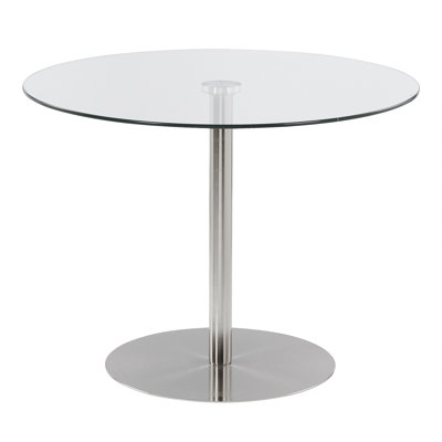 Mischa Round Glass Top Metal Base Dining Table