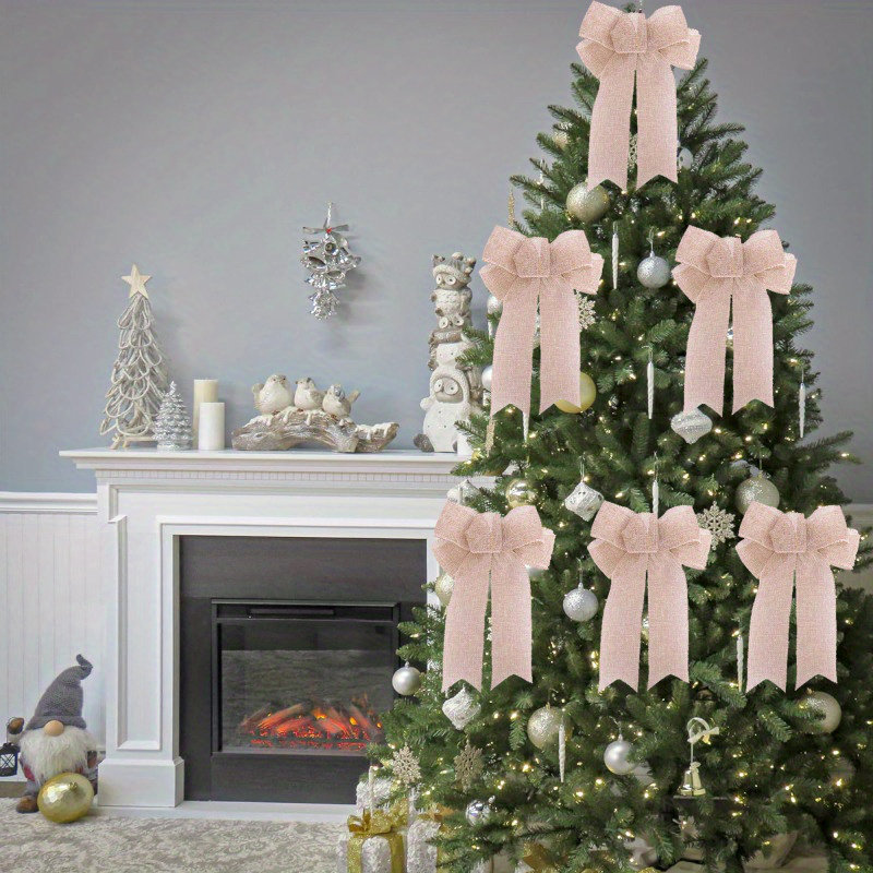 6 pièces de décoration de Noël, nœuds d'arbre de Noël faits à la main, décorations de Noël pour la maison