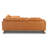 Cadiz Full-Grain Genuine Italian Leather Corner Sectional Sofa in Saddle Tan