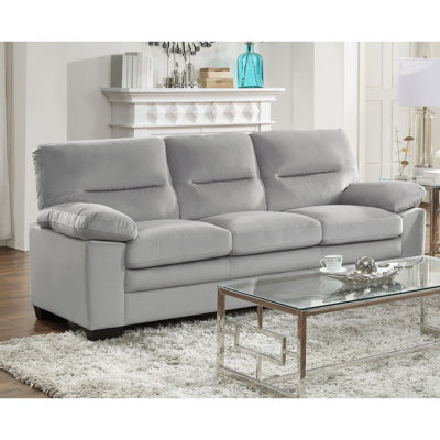 Modern Sofasolid Wood Plywood Framed 1Pc Sofa Pillow-Top Arms  Fabric Upholstered Stylish Comtable  Furniture