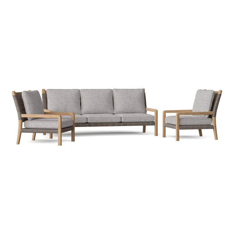 Hudson Outdoor 3 - Piece Conversation Set, Hudson Charcoal Lace, Perigold Replay Char
