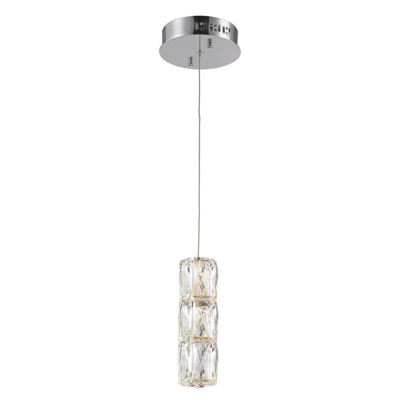 Alfee - Light Gold LED Single Pendant, Chrome