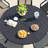 Patio Dining Set with 60" Metal Round Dining Table and 8 Padded PVC-coated polyester Swivel Chairs-1464450700