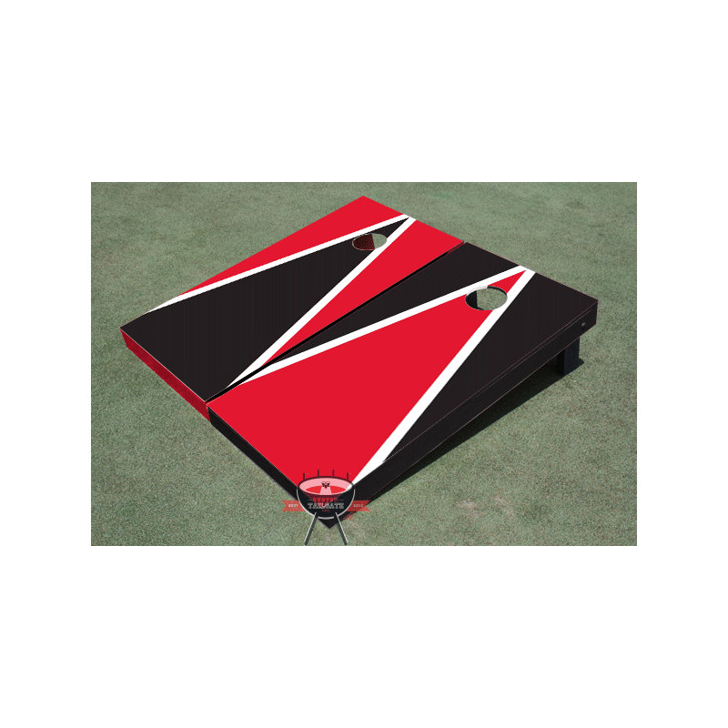 Ensemble de 2 panneaux de corniche en forme de triangle alternant 2 pi x 4 pi, Rouge et noir