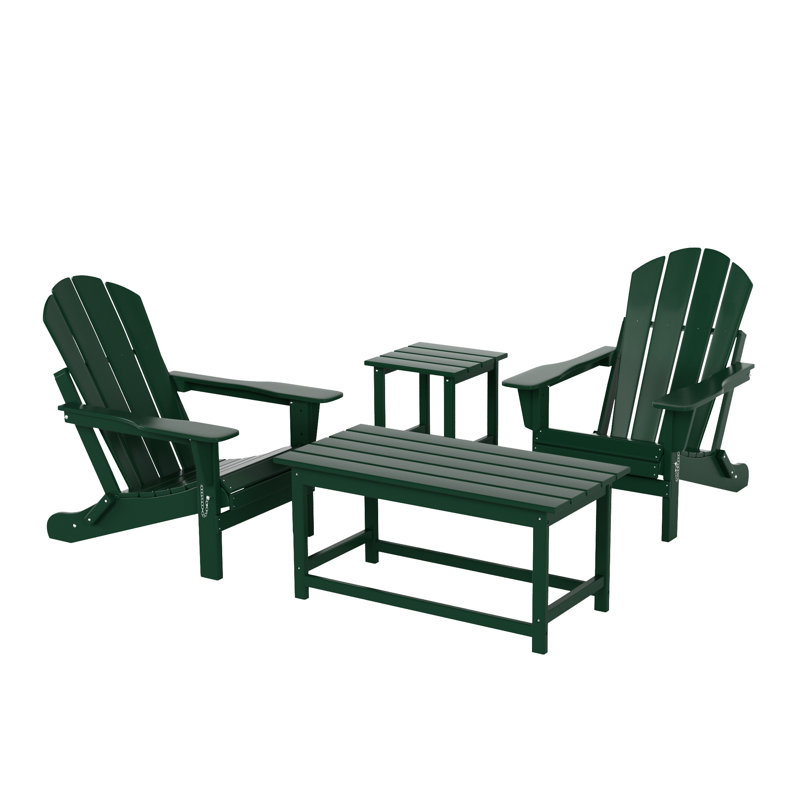 Laguna Foldable Outdoor Adirondack Chair, Dark Green
