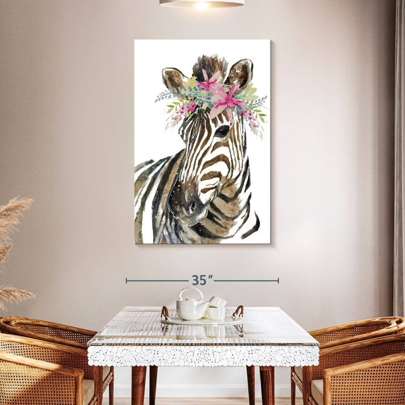 Brampt Crowned Zebra, 48" H x 32" W