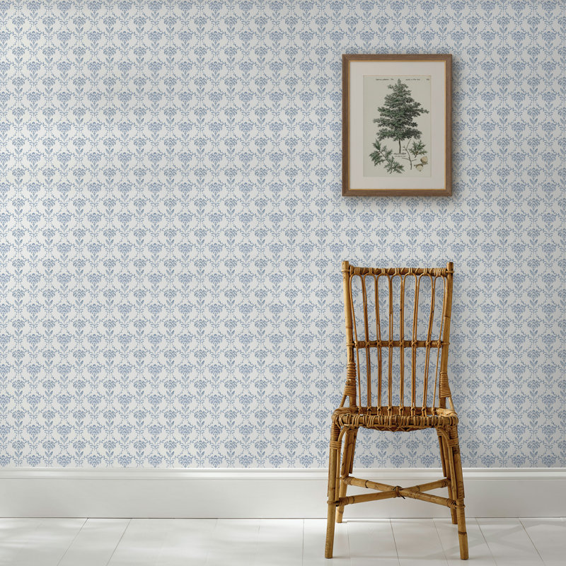  Chateau Fleur Ochre Wallpaper, Blue