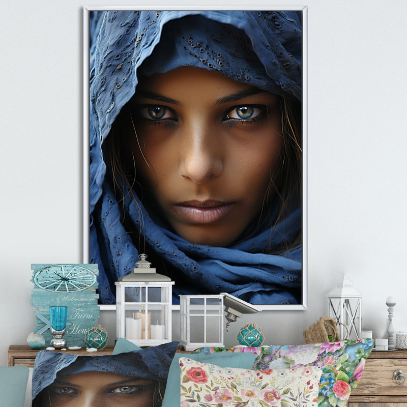 Thynne African Tribes Sahara touareg II sur toile, H 40 po x l 30 po x P 1,5 po, Cadre flottant blanc