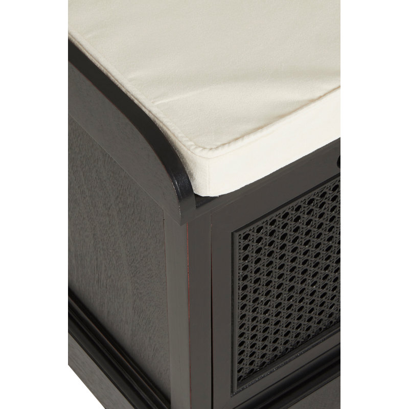 Cotton Upholstered Storage Bench