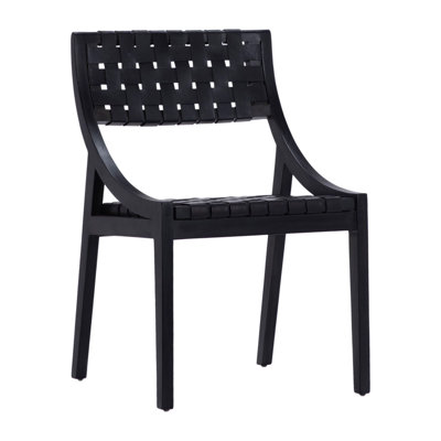 Leather Side Chair in Black