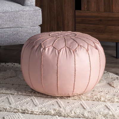 Faux Leather Pouf