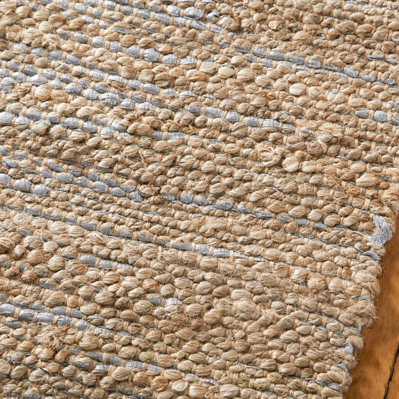 Tapis argenté tissé à la main Palmeri, Rectangle 4 pi x 6 pi
