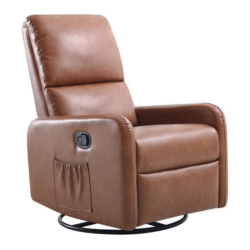 Swivel Glider Rocking Recliner Chair for Adults, Brown