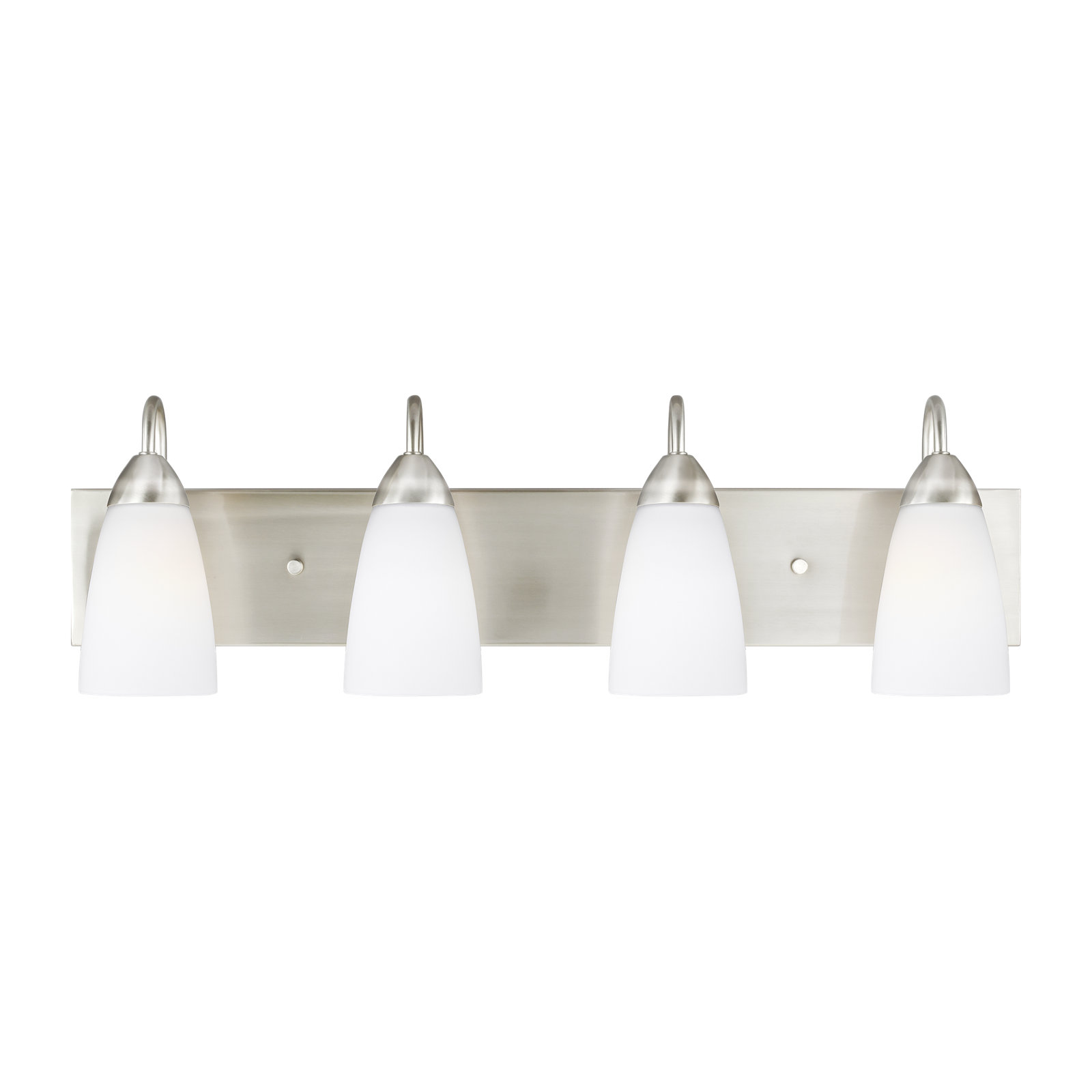 4 Light Frosted Dimmable Vanity Light, Brushed Nickel, Yes, 4