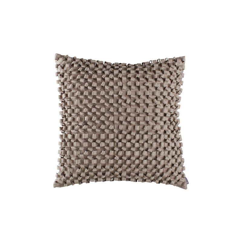 Ribbon Square Silk Pillow Cover & Insert, Silver