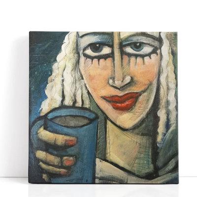 Liz With Coffee - Canvas Print Wall Art