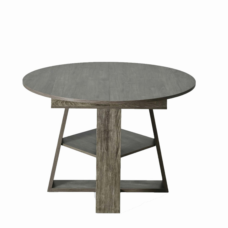 Table de salle à manger extensible moderne avec feuilles amovibles et tablette de rangement