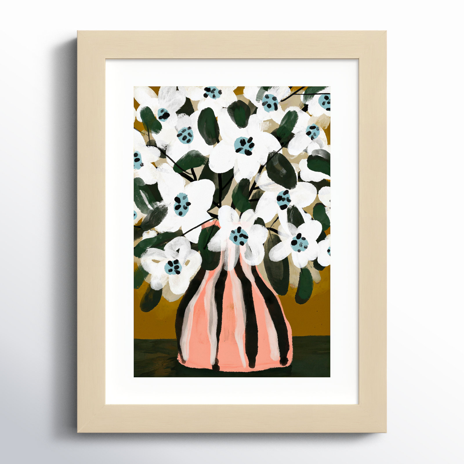Galya "Pastel Flower Impression No. 9" Print, Brown, 13" H x 10" W