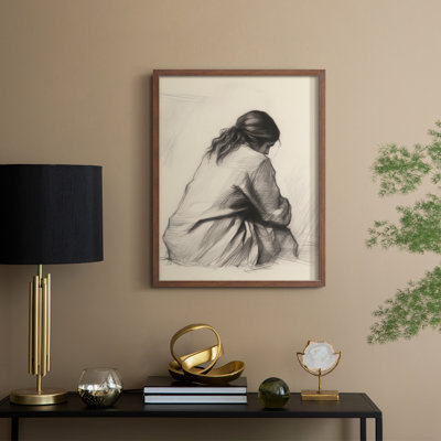 «Vintage Portrait Print I», reproduction encadrée - bois massif