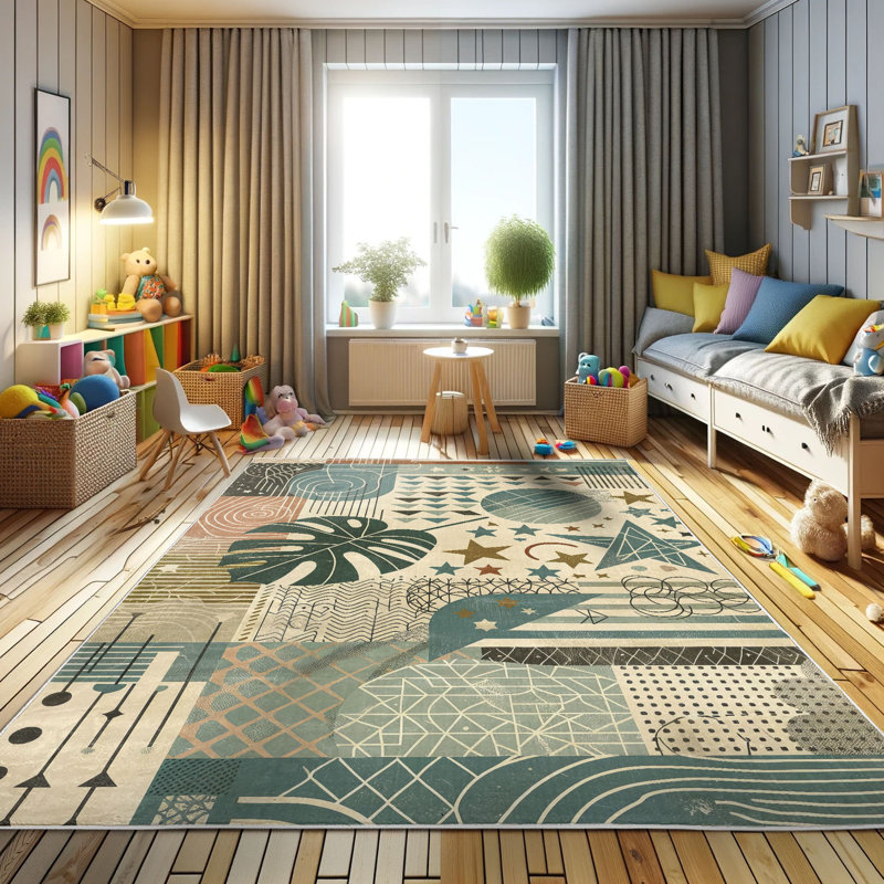 Tapis décoratif à longues fibres en polyester à haute densité Ambesonne, Rectangle 2 pi 3 po x 3 pi 9 po