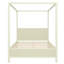 Grand lit plateforme à baldaquin en bois avec lattes de soutien, beige-130145168-130145170