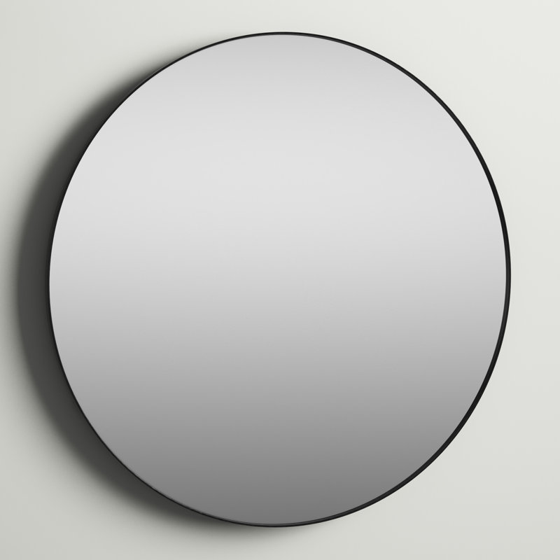 Iker Metal Flat Mirror, 22.5" x 22.5", Black