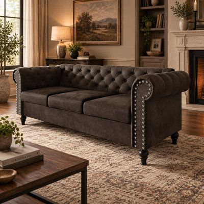Harwich Velvet Rolled Arm Sofa