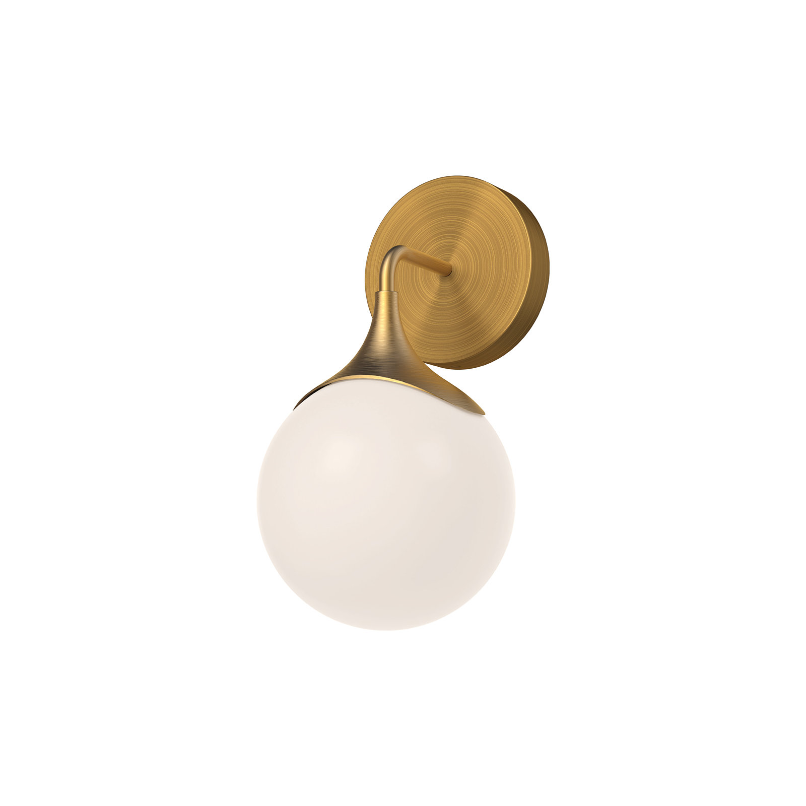 Nedra Single Frosted Bath Sconce, Aged Gold