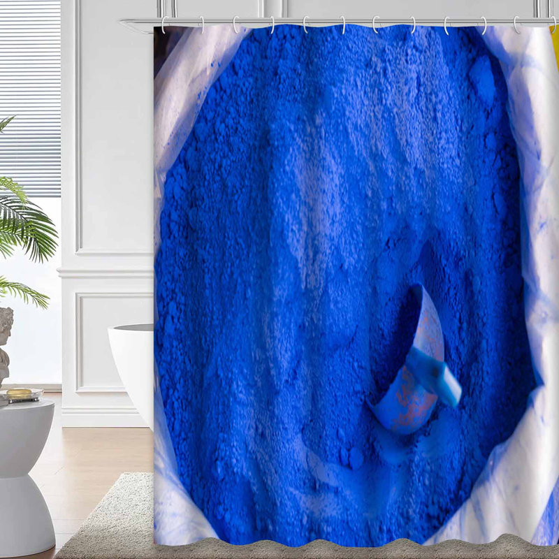 Rideau de douche à 12 crochets marocain Blue Town Indigo, L 72 po x l 78 po