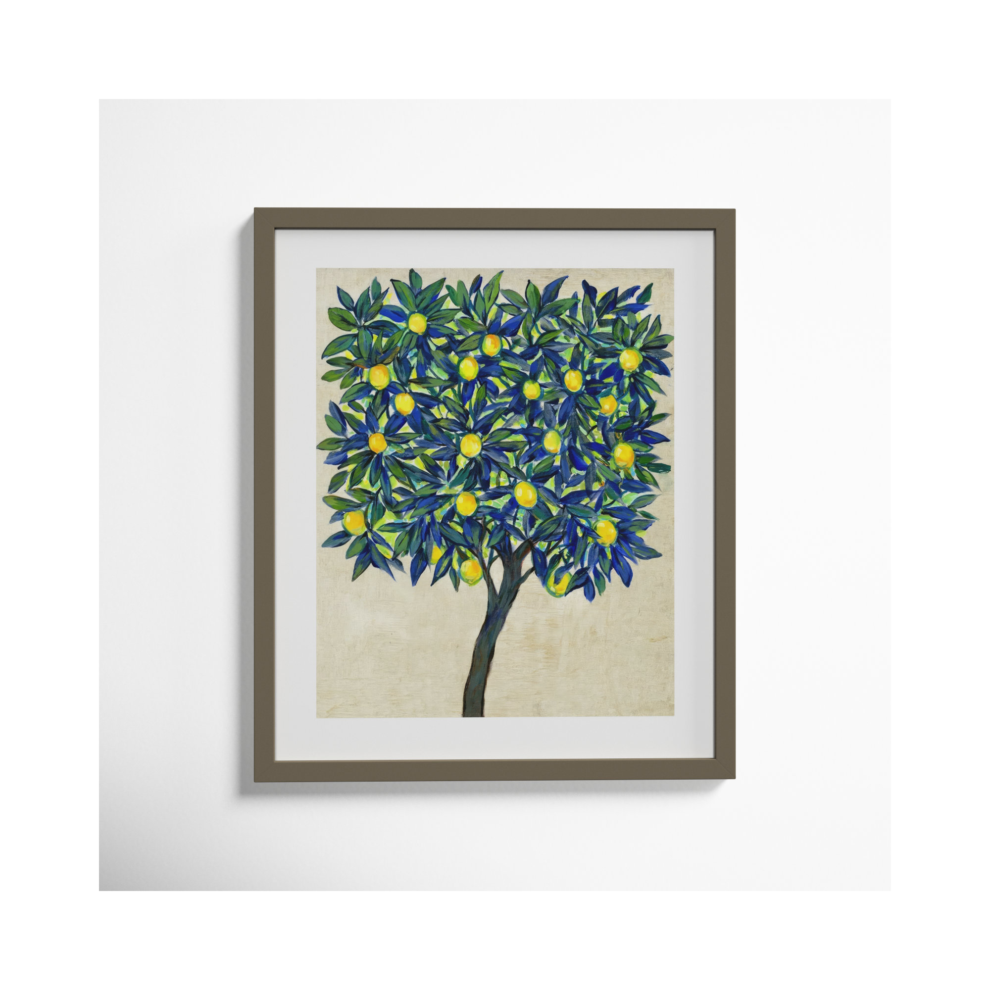 Lemon Tree Composition II by Tim Otoole, Gray, 25.17" H x 21.17" W x 0.88" D