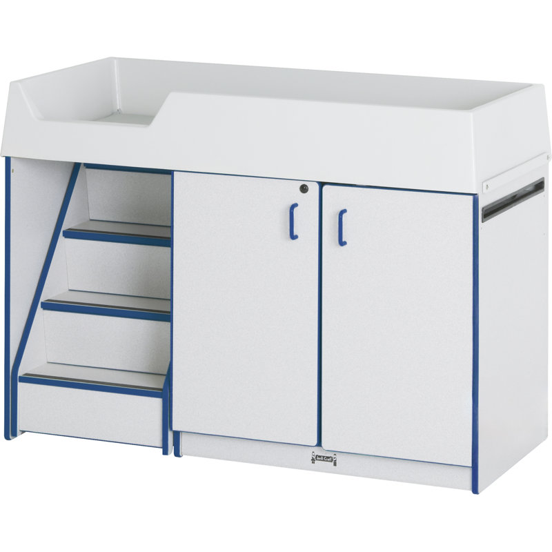 Changeur de couches avec escaliers Rainbow Accents®, Bleu