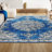 Lathan Bohemian FLAIR Boho Vintage Medallion Blue/Cream Rug-919640437