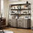 68.9"H Ladder Bookcase With 3 Drawers, 1 Cabinet With Adjustable Shelf-631607327