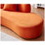 Canapé 90 po en velours courbé avec coussins décoratifs 90 po, orange