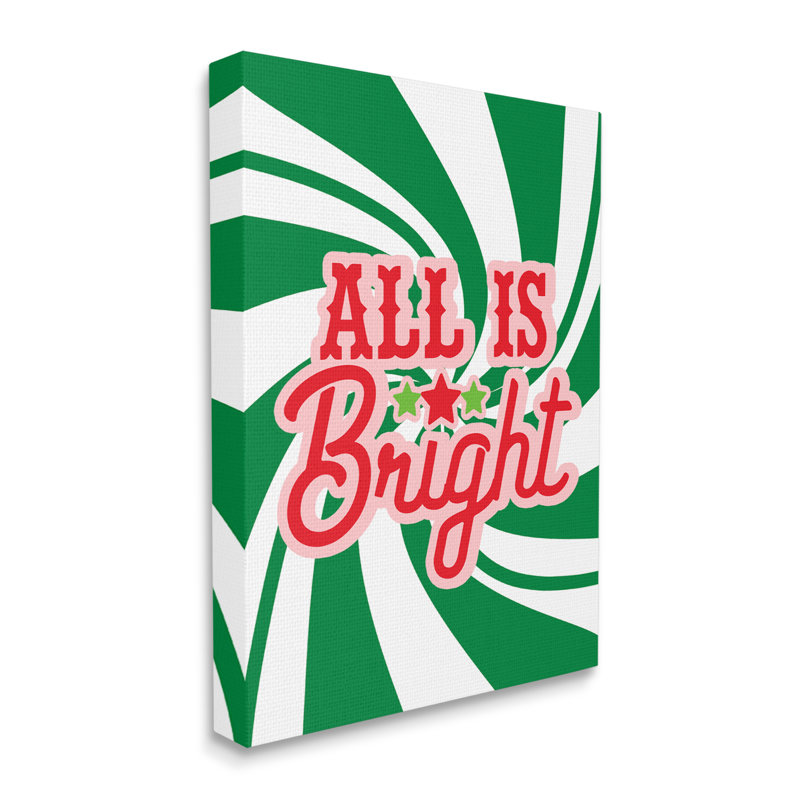 All's Bright Bold Holiday, H 20 po x l 16 po, Toile tendue