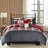 Farmhouse King/cal King 6-piece Bedding Sets, Polyester Herringbone, Rustic Cabin Style