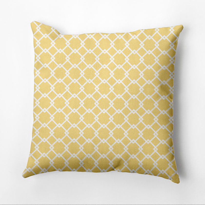 Subline Geometric Reversible Throw Pillow, 18" H x 18" W, Yellow