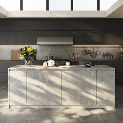 94.5"W Large Kitchen Island Double Side by Latitude Run