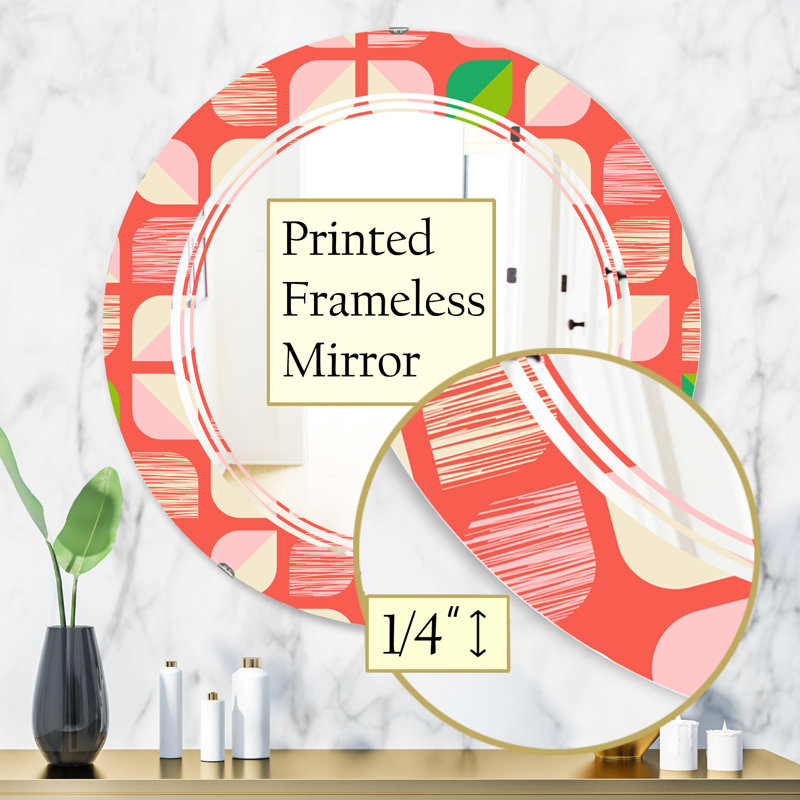 Miroir mural sans cadre modern c abstract géométrique viii, H 31,5 po x l po