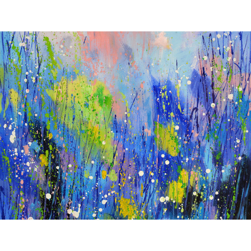 «Spring Waters» par Pol Ledent - Peinture, Toile avec cadre noir, 24" H x 32" W