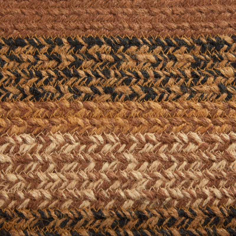 Tapis naturel tressé à motif géométrique noir / caramel Kettle Grove, Rectangle de 2 pi x 3 pi