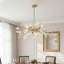 Lustre 8 lumières de luxe Ginkgo, laiton-130770260