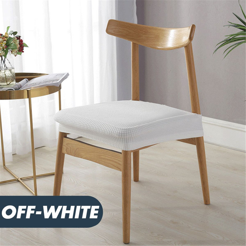 Housse extensible pour chaise de salle à manger, Mélange de polyester blanc