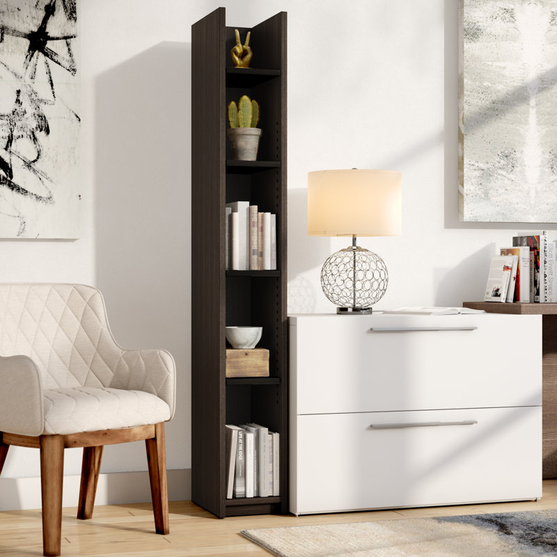 Jonesborough 71.1'' H x 10'' W Standard Bookcase, Dark Chocolate/Black