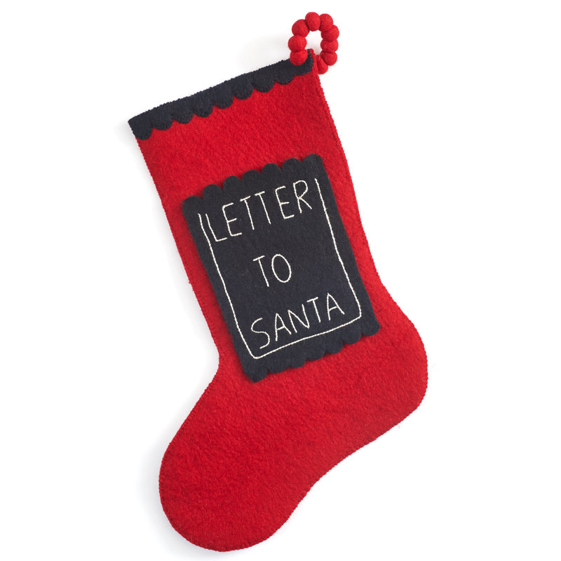 Letter to Santa Stocking, Red/Black