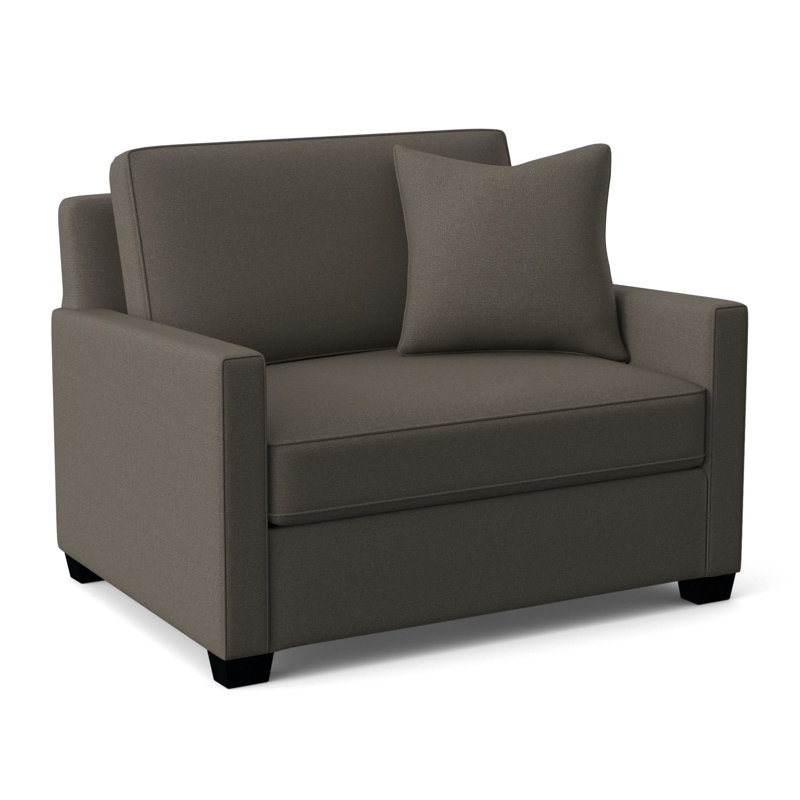 Nicklaus Upholstered 49'' Sleeper Sofa, Black Finish, Gray Sugar Performance; 0863-84, Air Dream Mattress