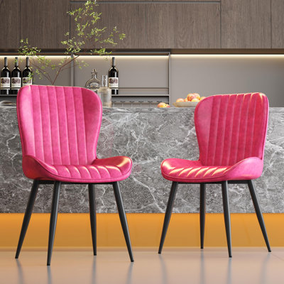 Ensemble de 2 chaises de salle à manger modernes, capitonnées et capitonnées Channel